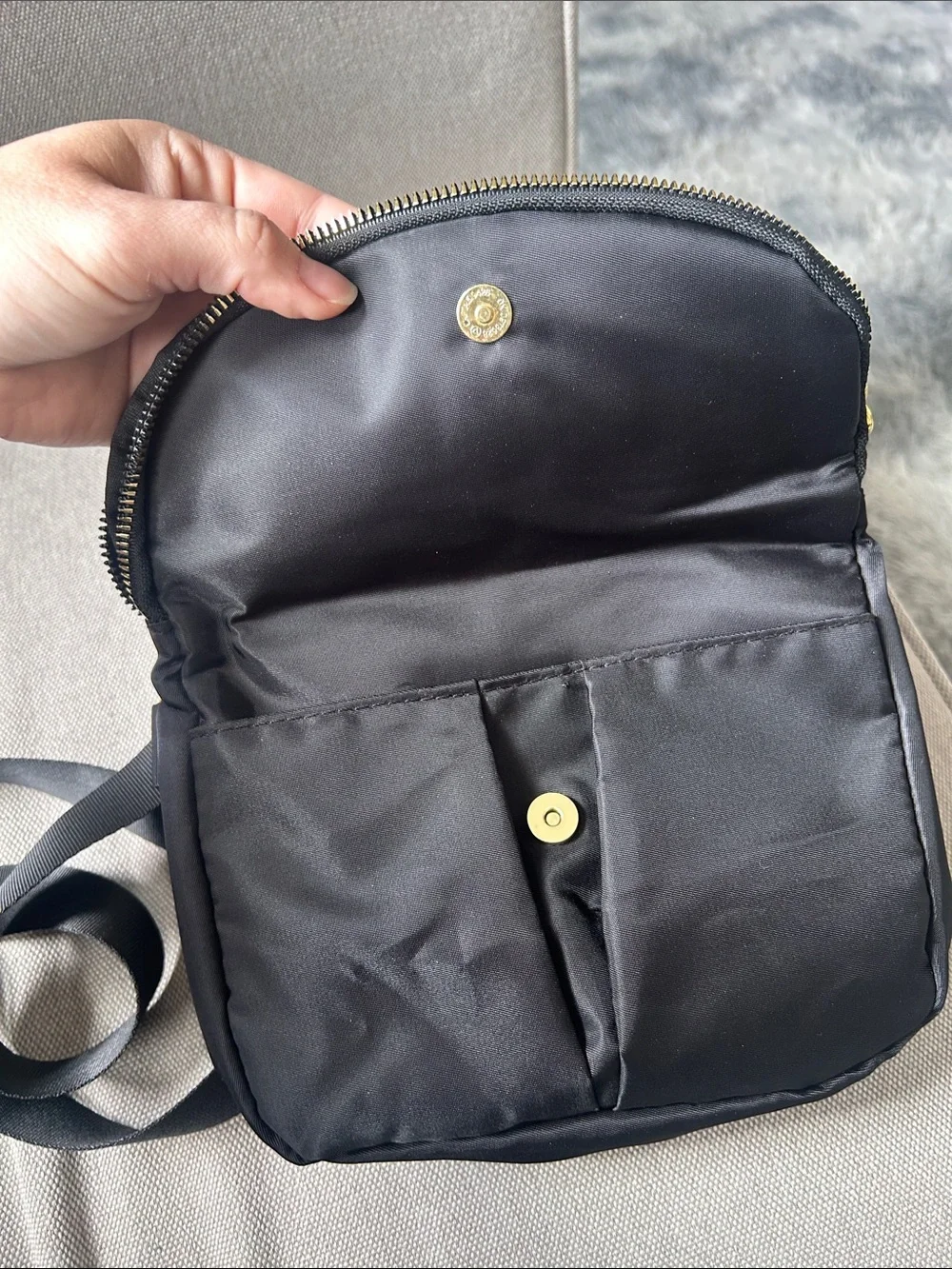Rachel Roy Black Crossbody Nylon Bag